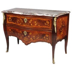 Marquetry Commode With Marble Top