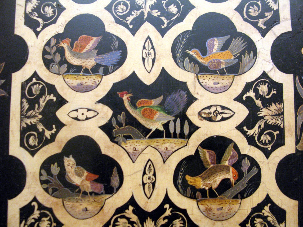 Very Fine Intricately Inlaid Marble and Scagliola Table Top