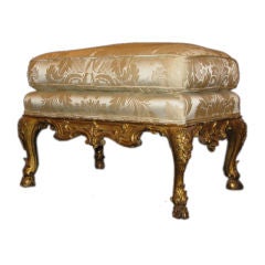 Antique A Regence Gilded Stool With Pied De Biche Feet.