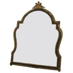 Antique An oak, rosewood, brass table mirror inlaid with tortoiseshell