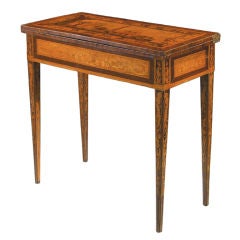 An Inlaid And Veneered Wood Neoclassic Card Table