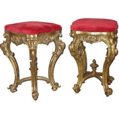 A Fine And Important Pair Of Neapolitan Stools