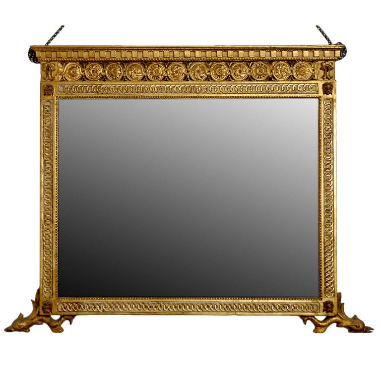 A Finely Carved and Gilded Mirror For Sale