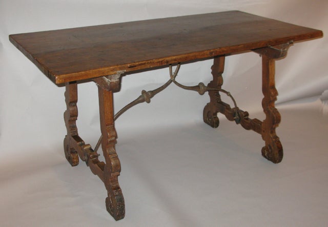 A walnut refectory table