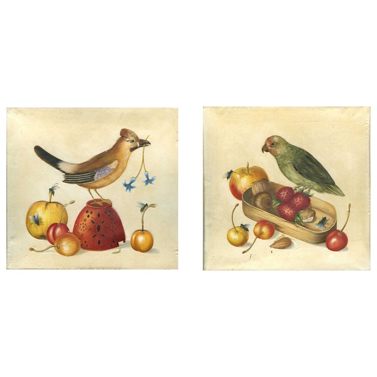 A pair of tempera paintings on parchment For Sale