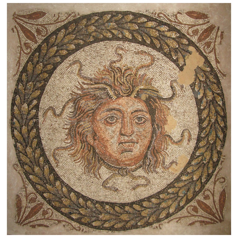 A Mosaic Floor Section Depicting The Head Of Medusa at 1stdibs