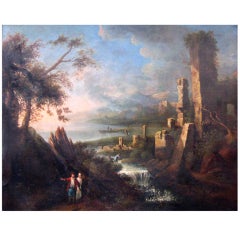 Scenic Overview with Ruins and People