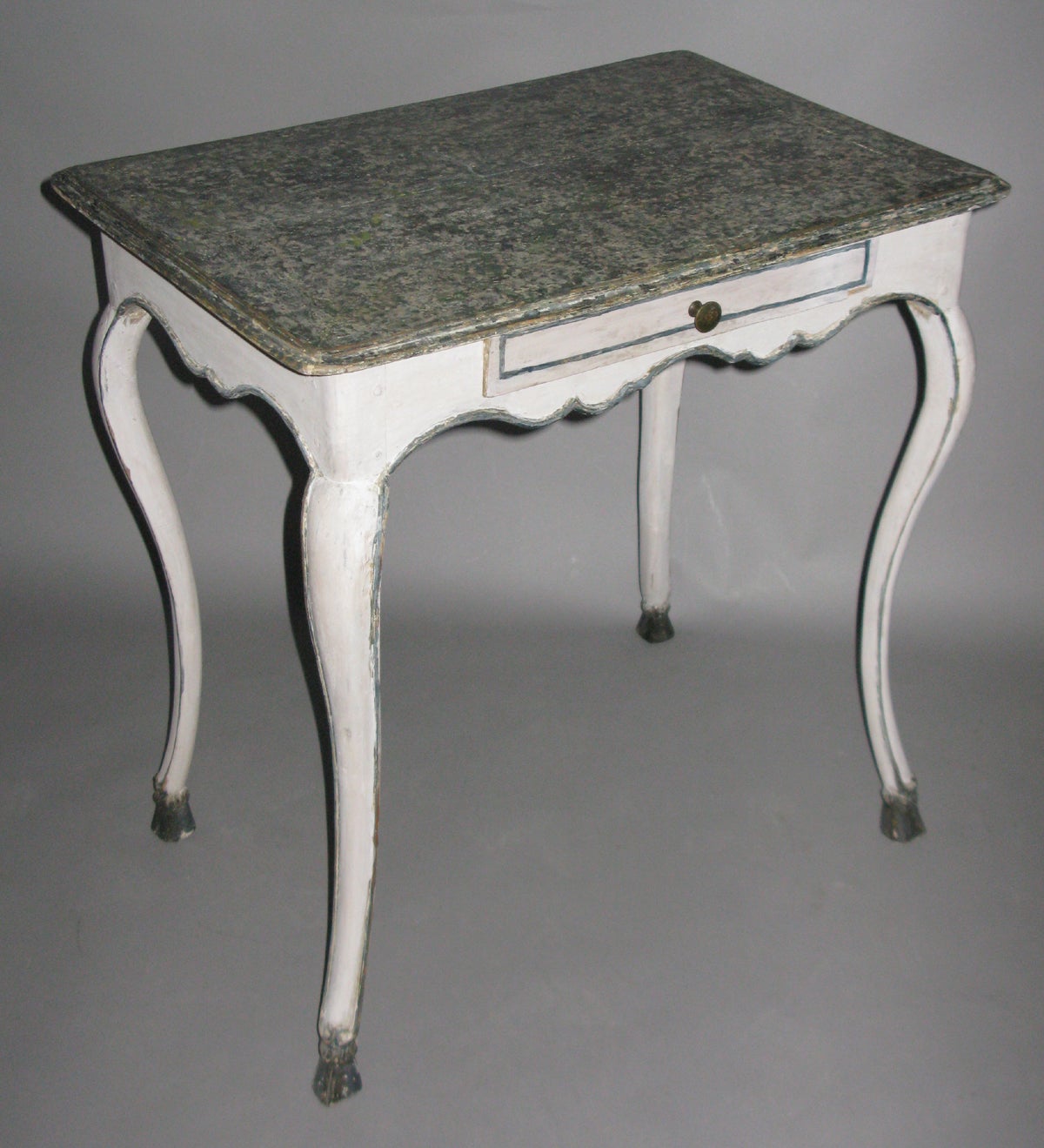 A single drawer painted white table For Sale