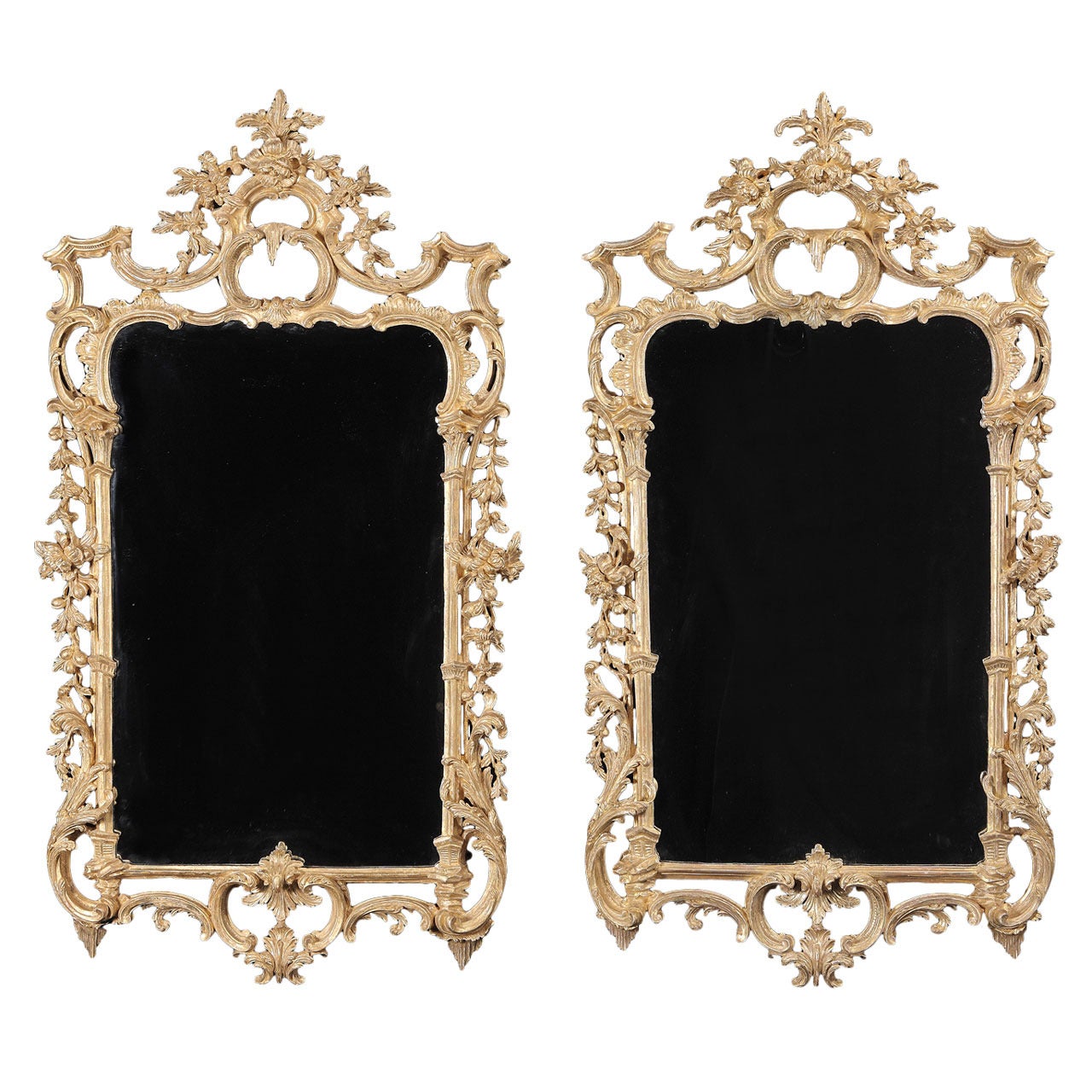 Pair of George III Giltwood Mirrors For Sale