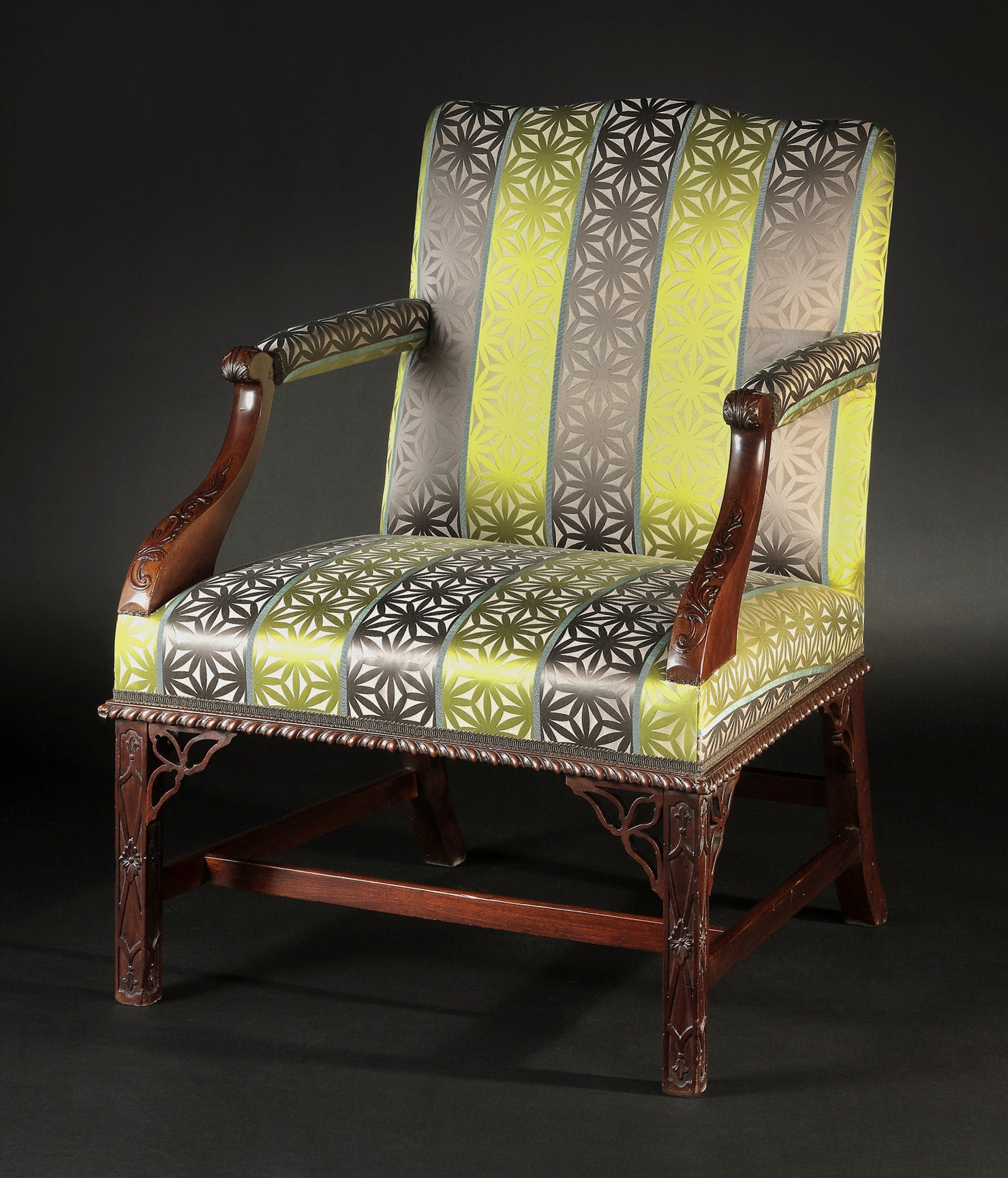 George III Mahogany Library Armchair For Sale