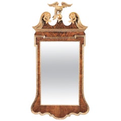 George II Walnut and Parcel-Gilt Mirror 3