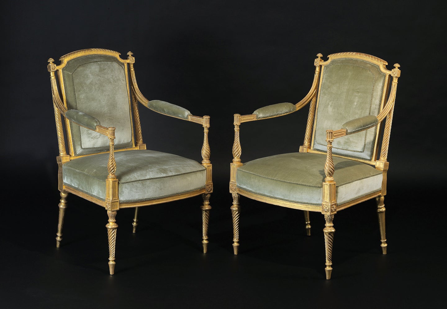 A Pair of George III Giltwood Armchairs