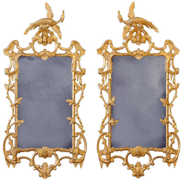 Pair of George III Giltwood Mirrors For Sale