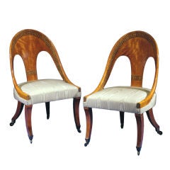 Superb Pair of Regency Satinwood Spoon-Back Chairs 5