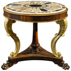 Regency Parcel-Gilt and Specimen Marble-Top Rosewood Table 4