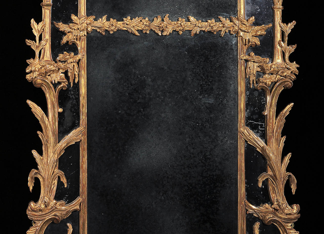 Mid-18th Century Important George III Mirror in the Manner of Thomas Chippendale For Sale