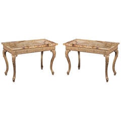 Pair of George III Giltwood Marble Top Console Tables 7