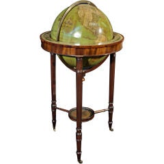 A Regency Mahogany Terrestrial Globe On Mahogany Stand