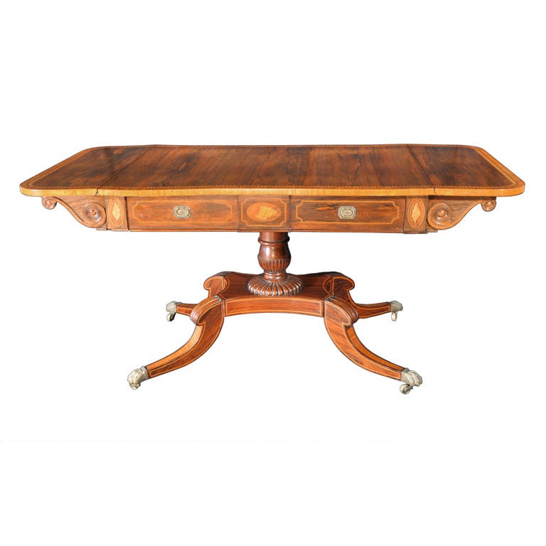 Regency Rosewood and Satinwood Sofa Table For Sale