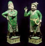 Two Chinese Export Porcelain Famille Verte Standing Figures