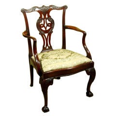 George III Mahogany Open Armchair 1
