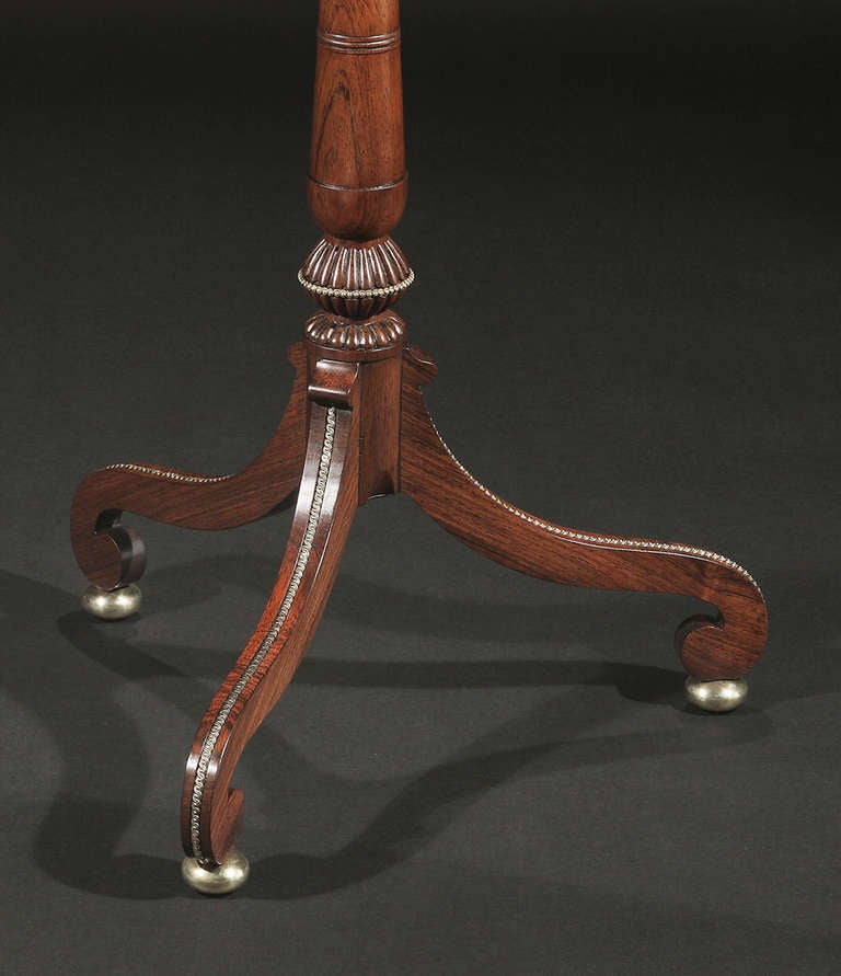 A Regency Brass Mounted Rosewood Table In Excellent Condition In New York, NY