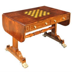 A Regency Rosewood Sofa/games Table By Gillows