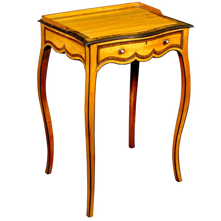 Elegant George III Serpentine Satinwood Occasional Table For Sale