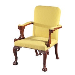 Carved Mahogany Armchair In The George II William Kent Manner