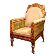 An Anglo-indian George IV Caned Padouk Bergere