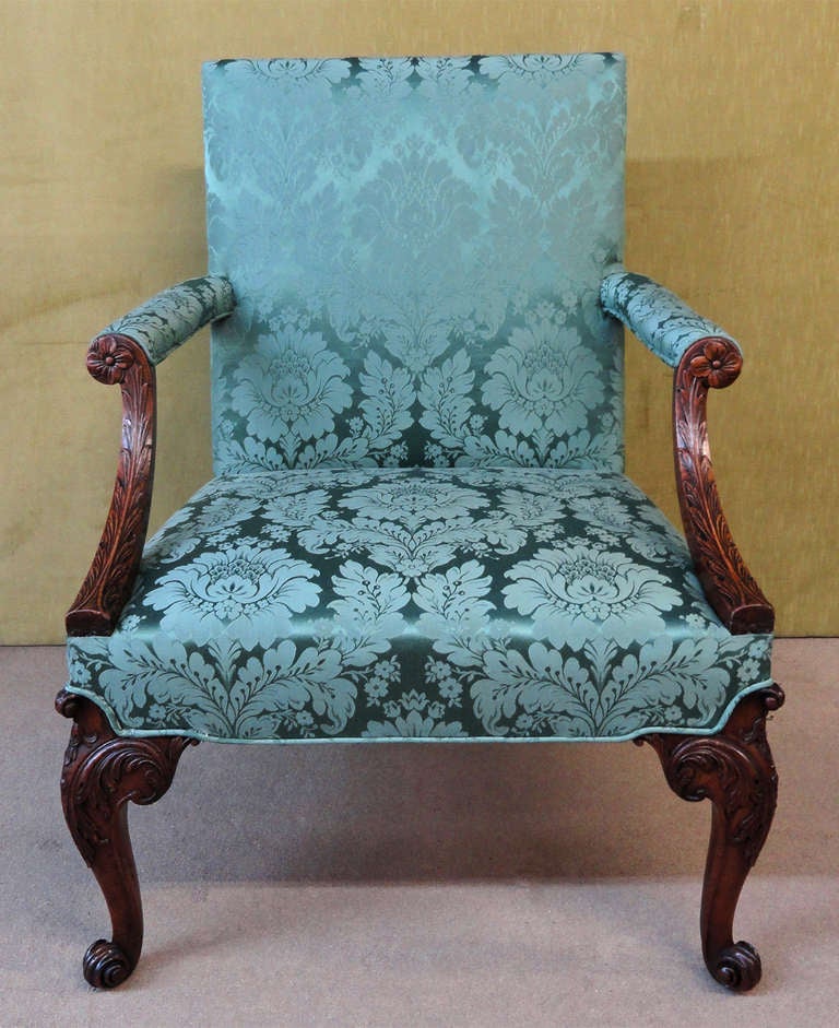George II Walnut Library Armchair For Sale 1