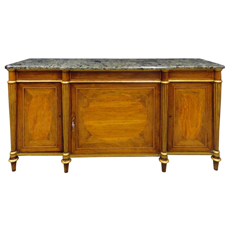 A Regency Rosewood, Satinwood And Parcel-gilt Side Cabinet
