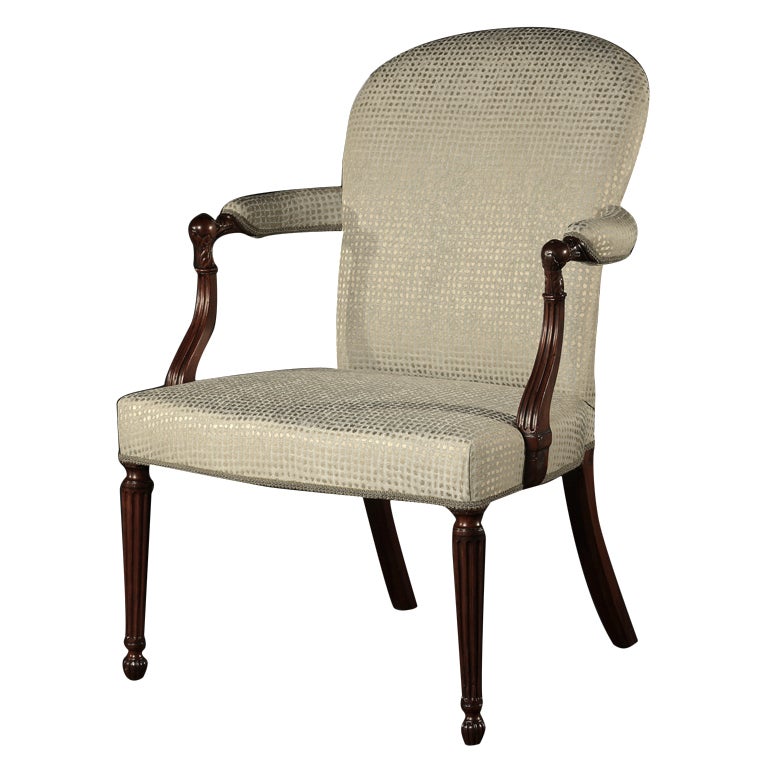 A George III Mahogany Armchair In The Manner Of John Linnell