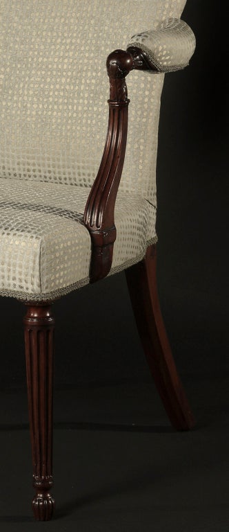 British A George III Mahogany Armchair In The Manner Of John Linnell