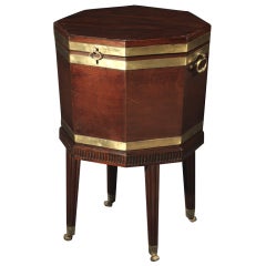 A George Iii Mahogany Octagonal Brass Cellarette