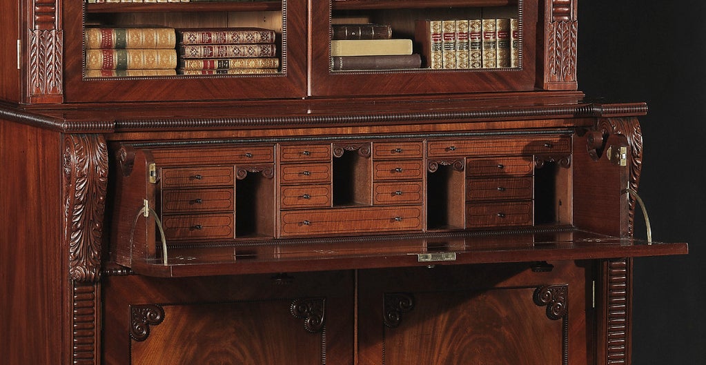 Scottish George IV Mahogany Secretaire Bookcase For Sale 2