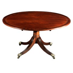 A Regency Round Mahogany Inlaid Tilt Top Table