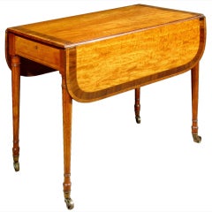 Antique A Regency Satinwood Pembroke Table With Rosewood Crossbanding
