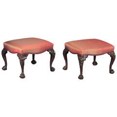 Fine Pair of George II Mahogany Stools