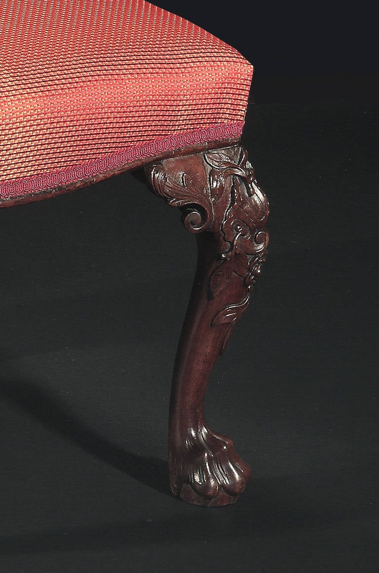 18th Century and Earlier Fine Pair of George II Mahogany Stools For Sale