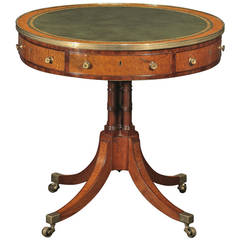 George III Thujawood and Mahogany Brass Bound Drum Table