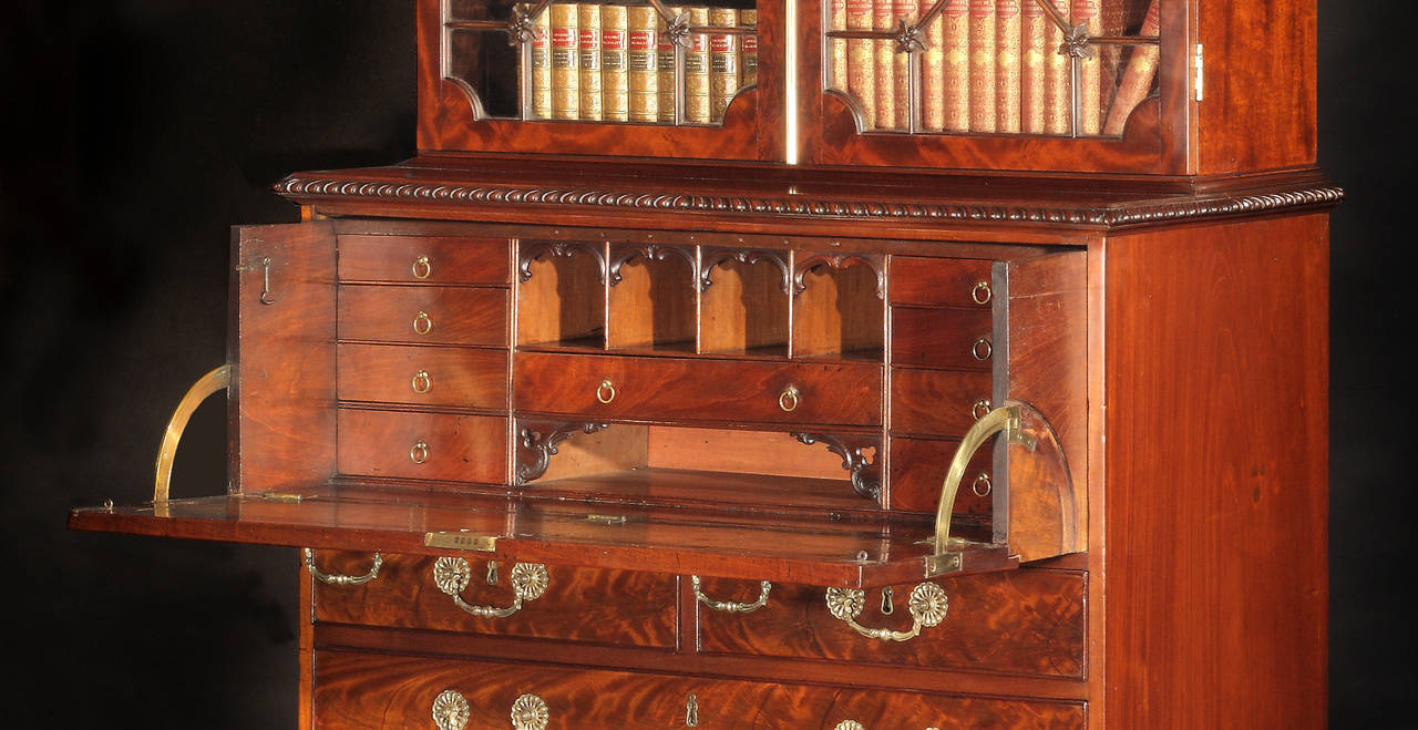 A George III Mahogany Secretaire Bookcase 1
