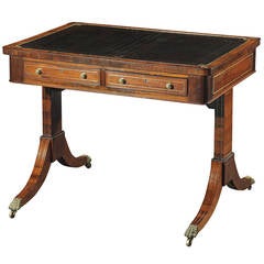 Regency Rosewood and Brass Inlaid Writing Table