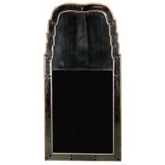 Queen Anne Border Glass Pier Mirror of Arched, Stepped Form 4