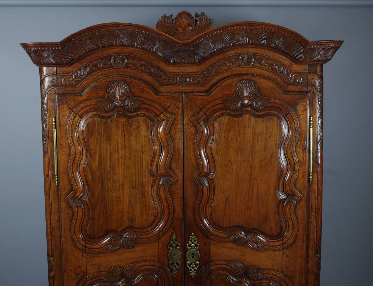 Country Louis XV Walnut Armoire from Rennes