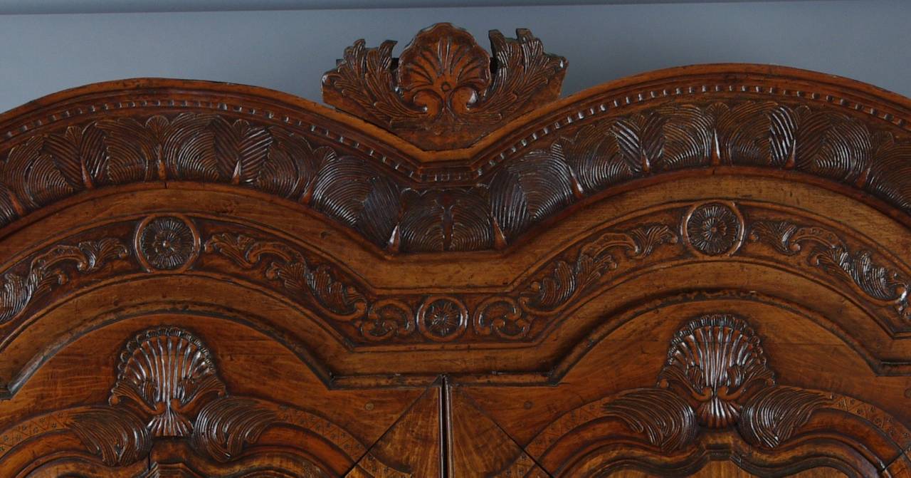 18th Century Louis XV Walnut Armoire from Rennes