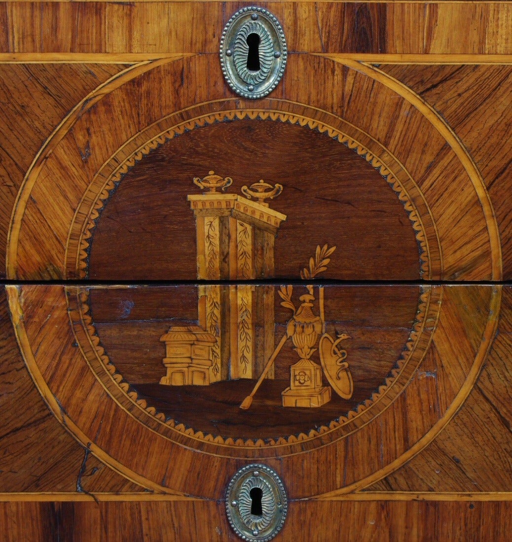 Italian Fine Marquetry Commode Attributed to Gaspare Bassani