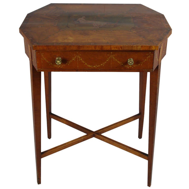 Edwardian Painted Satinwood Side Table at 1stDibs