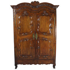 Louis XV Walnut Armoire from Rennes