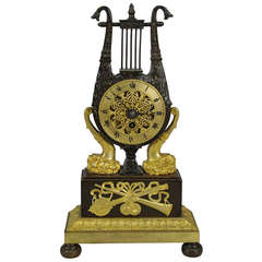 Empire Bronze and Ormolu Desk Clock